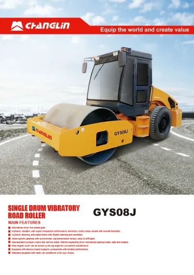 Rolo compactador vibratório de tambor único GYS08J