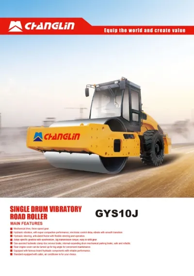 Rolo compactador vibratório de tambor único GYS10J