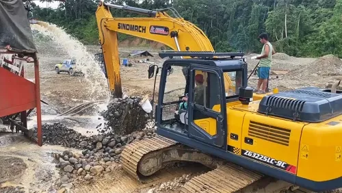 Escavadeira de esteiras ZG220 para dragagem de rios