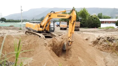 Escavadeira de esteiras ZG380 para manuseio de areia e rochas